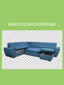 Clipping Paths World Background removal example for furniture image.