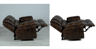 Before-after example of existing shadow effect done by Clipping Paths World